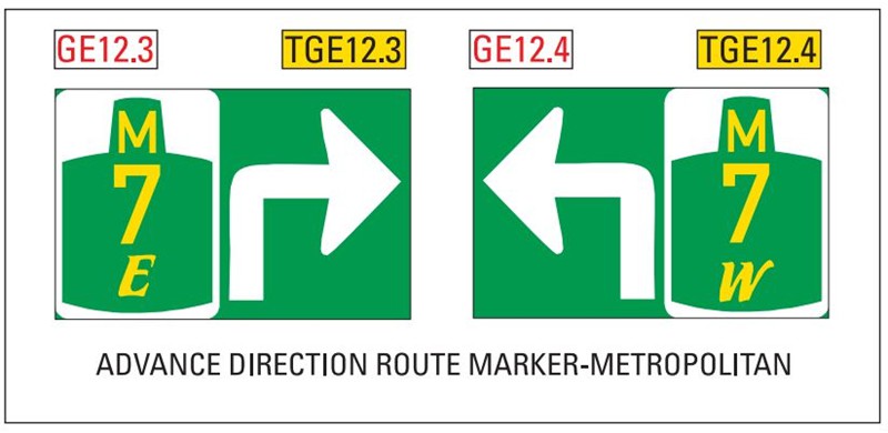 Advance direction route marker