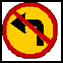 Left turn ahead prohibited (R209, TR209) and