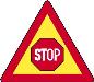 Traffic control “STOP” ahead
