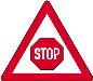 Traffic control “STOP” ahead